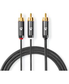 Kabelis Nedis 1x RCA - 2x RCA Subwoofer 3m Проводa