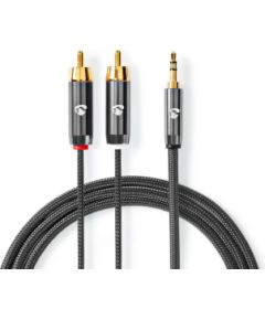 Kabelis Nedis AUX 3.5mm - 2x RCA 2m Проводa