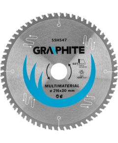 Griešanas disks Graphite 55H547; 216x30 mm Zāģripas