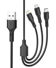 XO NB230 3in1 (Micro USB Lightning Type-C) 1m Дата USB-кабели