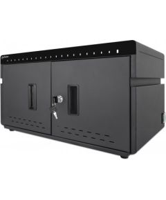 Manhattan iPad to 11" 20-bay Charging Cabinet Desktop via USB-C, Also other tablets and smartphones (with device to USB-C cable), Bays 264x22x235mm, Device charging cables not included (suggest USB-C cable code 356213), Cart, Lockable, EU/UK power cords Зарядные устройства