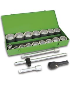 JBM Instrumentu muciņu komplekts seškanšu 1", 22gb., metāla kastē Наборы инструментов