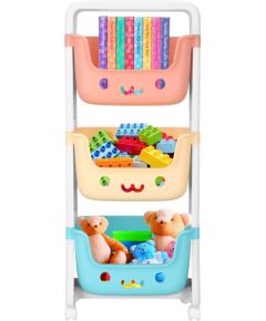 Rotaļlietu plaukts ar 3 atvilktnēm Springos HA7481 uz riteņiem Plaukti  