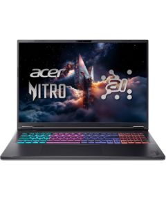 Acer Nitro 18 AI AN18-61-R25V Obsidian Black 18 " IPS WQXGA 2560 x 1600 pixels AMD Ryzen AI 7 350 16 GB DDR5 Solid-state drive capacity 1000 GB NVIDIA GeForce RTX 5060 GDDR7 8 GB Windows 11 Home 802.11ax Bluetooth version 5.3 Keyboard language US internat Portatīvie datori
