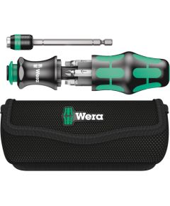 Skrūvgrieža rokturis Wera WE05051025001; Kraftform Kompakt 26; 1/4''; PH; SL; SQ; 7 gab. + skrūvēšanas uzgaļi Skrūvgrieži