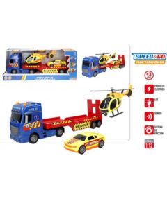 Speed & Go Auto treilers City Resque ar mašīnu un helikopteri (gaisma, skaņa) 59 cm CB39051 Mašīnas un piederumi