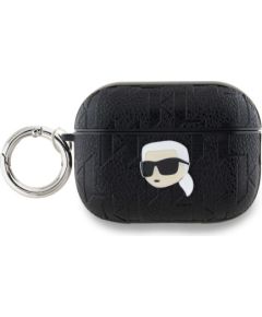 Karl Lagerfeld -  Karl Lagerfeld PU Embossed Karl Head Case for AirPods Pro 2 Black Neoriģinālie Maciņi