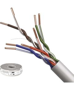 LAN kabelis CAT 5E UTP PVC CCA, Eca, EMOS Сетевые кабели, провода