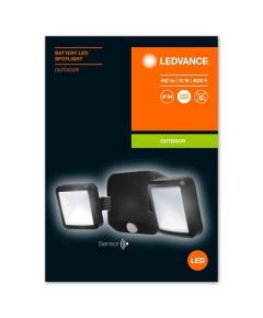 Battery LED Spotlight Sensor 10W 4000K IP54 Black Наружное освещение