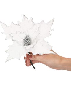 Ziemassvētku dekorācija- puansetijas zieds Springos CA0720, 26 cm Ziemassvētku dekorācijas