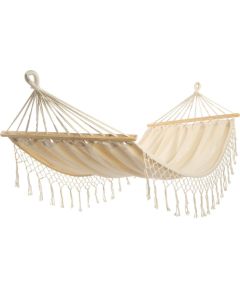 Royokamp Šūpuļtīkls ar bārkstīm 1 personai 200x100cm Miami Natura Ecru Šūpuļtīkli