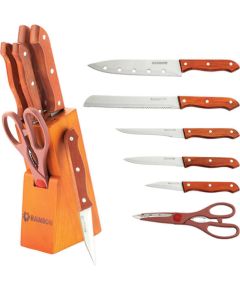 MAESTRO MR 1401 Nažu komplekts ar koka statīvu. 7gab Naži