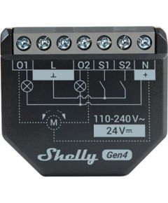 Sterownik Shelly 2PM Gen4 Zigbee/Matter Viedie slēdži