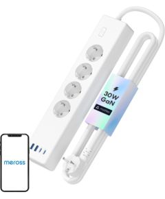 Meross MSP844(EU) smart fast charging power strip, 4 outlets + 2x USB-A + 2x USB-C (Matter) Viedās lampas un spuldzes