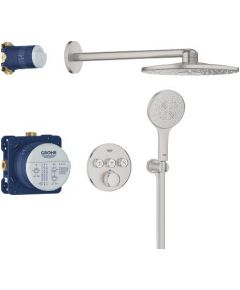Grohe iebūvējama dušas sistēma ar termostatu SmartControl Rainshower SmartActive 310, supersteel Dušas un komplekti
