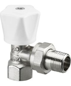 Oventrop rokas radiatoru vārsts HR, 1/2", PN10, 90°, balts rokturis Drošības vārsti