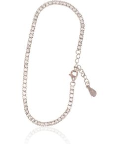 Серебряный браслет #2600289(PRh-Gr)_CZ, Серебро 925°, родий (покрытие), Цирконы, длина: 18 см, 3.7 гр.  "Orio" kolekcija