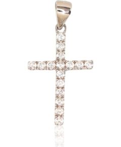 Sudraba kulons #2301734(PRh-Gr)_CZ, Sudrabs 925°, rodijs (pārklājums), Cirkoni, 1.2 gr. Krustiņi un ikonas