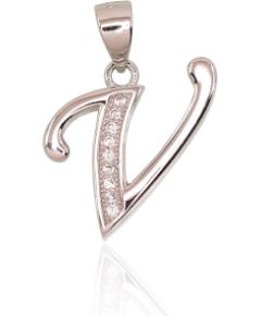 Серебряный кулон #2301625(PRh-Gr)_CZ, Серебро 925°, родий (покрытие), Цирконы, 1.4 гр. Burti