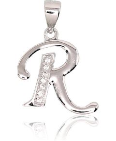 Серебряный кулон #2301621(PRh-Gr)_CZ, Серебро 925°, родий (покрытие), Цирконы, 1.6 гр. Burti