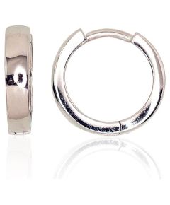 Sudraba auskari ar apaļu aizdāri #2203121(PRh-Gr), Sudrabs 925°, rodijs (pārklājums), 2.2 gr. Auskari-riņķīši