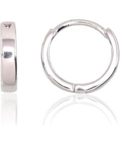 Sudraba auskari ar apaļu aizdāri #2202960(PRh-Gr), Sudrabs 925°, rodijs (pārklājums), 1.9 gr. Auskari-riņķīši