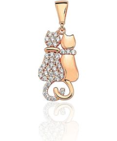 Золотой кулон #1301153(Au-R)_CZ, Красное Золото 585°, Цирконы, 1.18 гр. Sieviešu