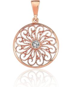 Золотой кулон #1301152(Au-R)_CZ, Красное Золото 585°, Цирконы, 0.99 гр. Sieviešu