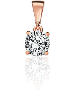 Золотой кулон #1301149(Au-R)_CZ, Красное Золото 585°, Цирконы, 0.83 гр. Sieviešu