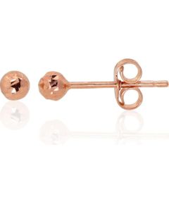 Zelta auskari-puseti #1201242(Au-R), Sarkanais Zelts 585°, 0.32 gr. Puseti klasiskie