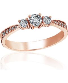 Zelta gredzens #1101252(Au-R)_CZ, Sarkanais Zelts 585°, Cirkoni, Izmērs: 18, 2.04 gr. Sieviešu