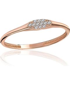 Zelta gredzens #1101239(Au-R)_CZ, Sarkanais Zelts 585°, Cirkoni, Izmērs: 18, 0.94 gr. Sieviešu