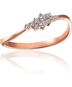 Zelta gredzens #1101236(Au-R)_CZ, Sarkanais Zelts 585°, Cirkoni, Izmērs: 18, 1.16 gr. Sieviešu