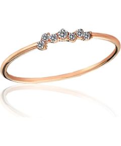 Zelta gredzens #1101235(Au-R)_CZ, Sarkanais Zelts 585°, Cirkoni, Izmērs: 17, 0.77 gr. Sieviešu