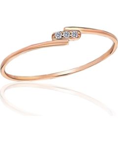 Zelta gredzens #1101234(Au-R)_CZ, Sarkanais Zelts 585°, Cirkoni, Izmērs: 16, 0.56 gr. Sieviešu