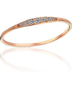 Zelta gredzens #1101233(Au-R)_CZ, Sarkanais Zelts 585°, Cirkoni, Izmērs: 17.5, 0.6 gr. Sieviešu