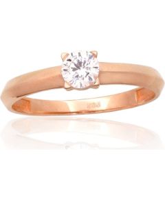 Zelta gredzens #1101077(Au-R)_CZ, Sarkanais Zelts 585°, Cirkoni, Izmērs: 18, 1.64 gr. Saderināšanās gredzeni