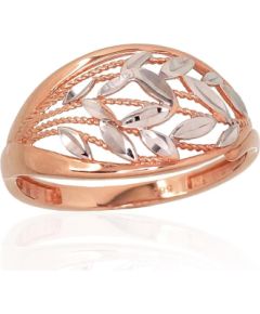 Zelta gredzens #1100367(Au-R+PRh-W), Sarkanais Zelts 585°, rodijs (pārklājums), Izmērs: 21, 2.08 gr. Sieviešu