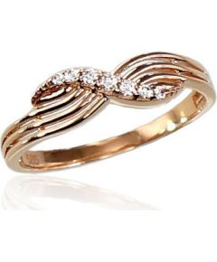 Zelta gredzens #1100317(Au-R)_CZ, Sarkanais Zelts 585°, Cirkoni, Izmērs: 20.5, 1.88 gr. Sieviešu