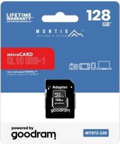 microSD 128GB CL10+adapter MT072-128 Montis by Goodram Jaunumi - Datori