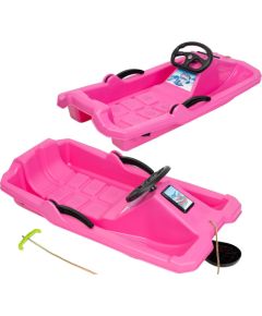 Enero PLASTMASAS RAGAVAS AR BREMZI UN STŪRI ADAŚ 84x43x25CM ROZĀ Ragavas 