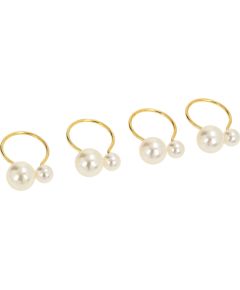 Salvešu gredzeni GLAMOR 4gab., pērle/zeltīts Jaunumi, mēbeles, māja