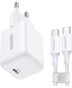 UGREEN X513 30W GAN 1X USB-C Mains Charger + 1M USB-C Cable - White Зарядные устройства