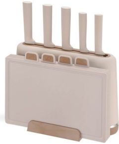 Maestro MR-1412-BEIGE Knife set with block + Cutting board set Beige Naži