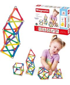 Woopie Klocki Magnetyczne Konstrukcyjne Układanka Kreatywna 70 el. Konstruktori 
