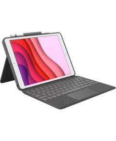 Logitech Combo Touch, tastatūra Apple iPad 10.2" pelēka, UK Jaunumi - Datori