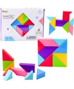Leantoys Klocki Magnetyczne Tangram Kolorowa Układanka Naklejki 9 el. Konstruktori 