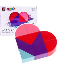Leantoys Klocki Magnetyczne Tangram Układanka Serce Naklejki 8 el. Konstruktori 