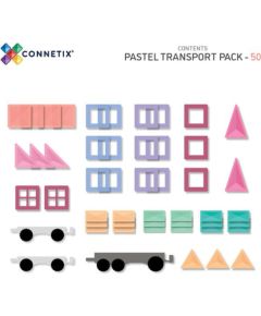 Teka CONNETIX Pastel Transport Pack 50 el klocki magnetyczne samochody 3+ Konstruktori 