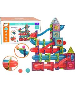 Leantoys Magnetyczne Klocki Bloczki 145 Elementów 3D Zjeżdżalnia Dla Piłek LEAN Toys Konstruktori 